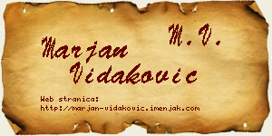Marjan Vidaković vizit kartica